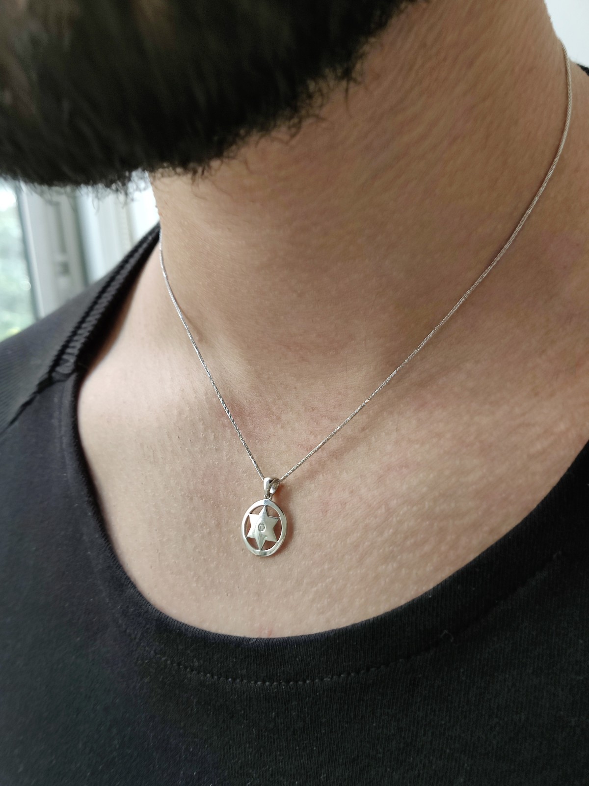 תליון מגן דוד זהב מוקף מודרני, מתנות ט"ו באב, ישראלי